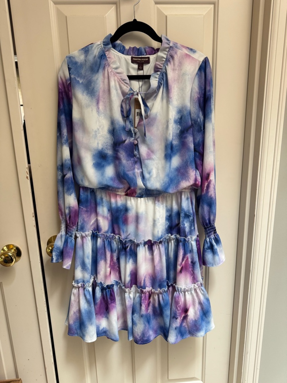 Johnston & Murphy Watercolor Tiered Long Sleeve Dress - Picture 2 of 11